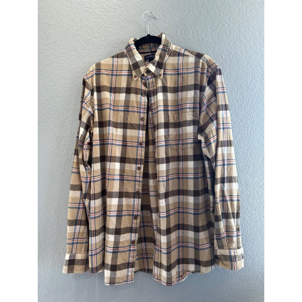 Lands End flannel shirt button down sz L/T traditional fit